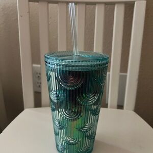 Starbucks Iridescent Blue Tumbler with Straw